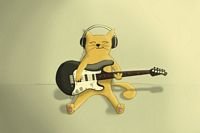 pic for Drawing Of Funny Cat Playing Guitar 